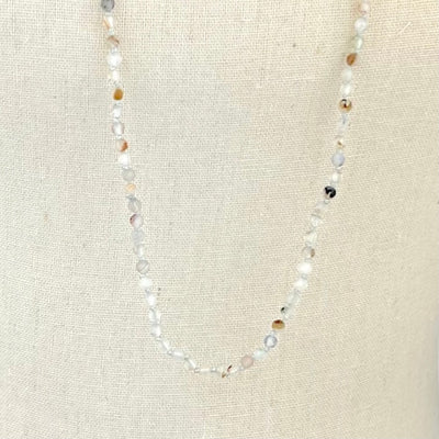 Agate, crystal and Fresh Water Pearl Long Necklace | Putti Fine Fashions