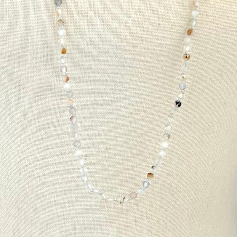 Agate, crystal and Fresh Water Pearl Long Necklace | Putti Fine Fashions