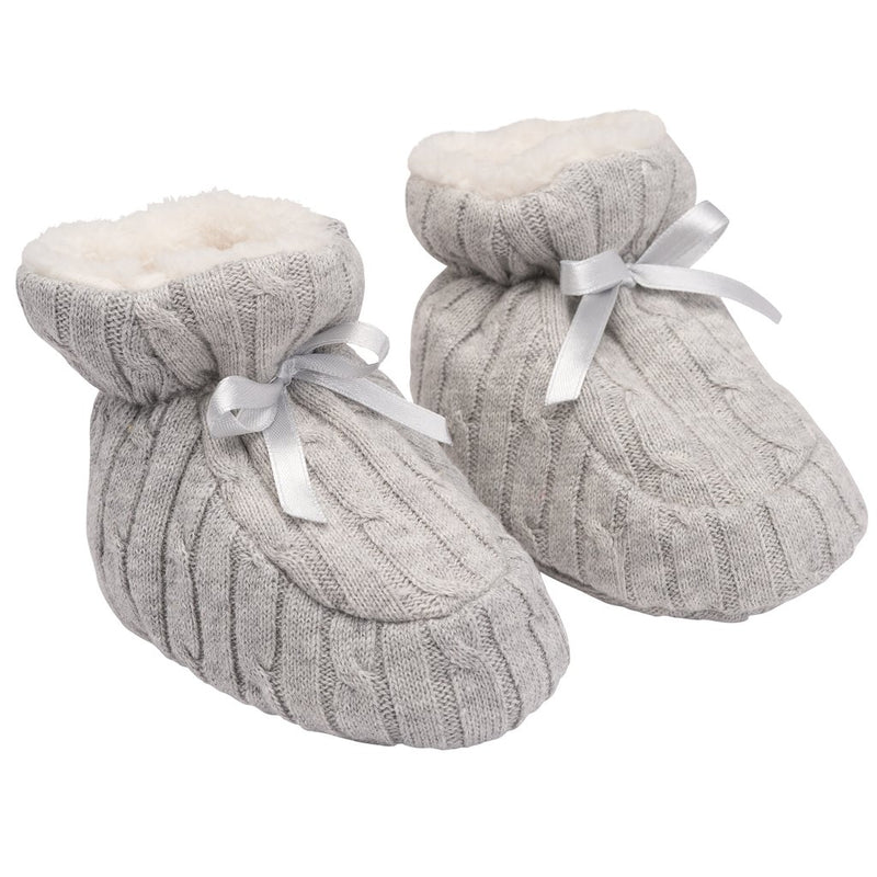 Elegant Baby Cable Knit Booties - Grey, EB-Elegant Baby, Putti Fine Furnishings