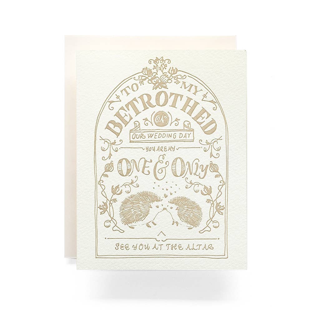 Betrothed Crest Greeting Card | Putti Fine Furnishings Canada 