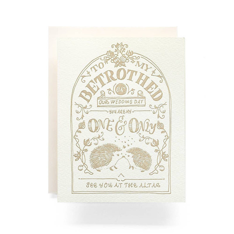 Betrothed Crest Greeting Card | Putti Fine Furnishings Canada