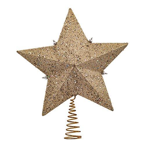 Kurt Adler Gold and Platinum Beaded Star Tree Toper | Putti Christmas