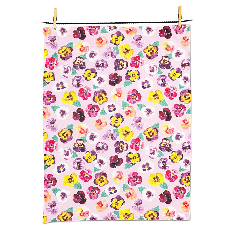 Allover Pansies Tea Towel