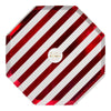 Meri Meri Red Foil Stripe Paper Plate - Large