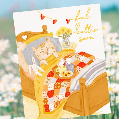 "Feel Better Soon" Kitten Greeting Card | Putti Fine Furnishings Canada