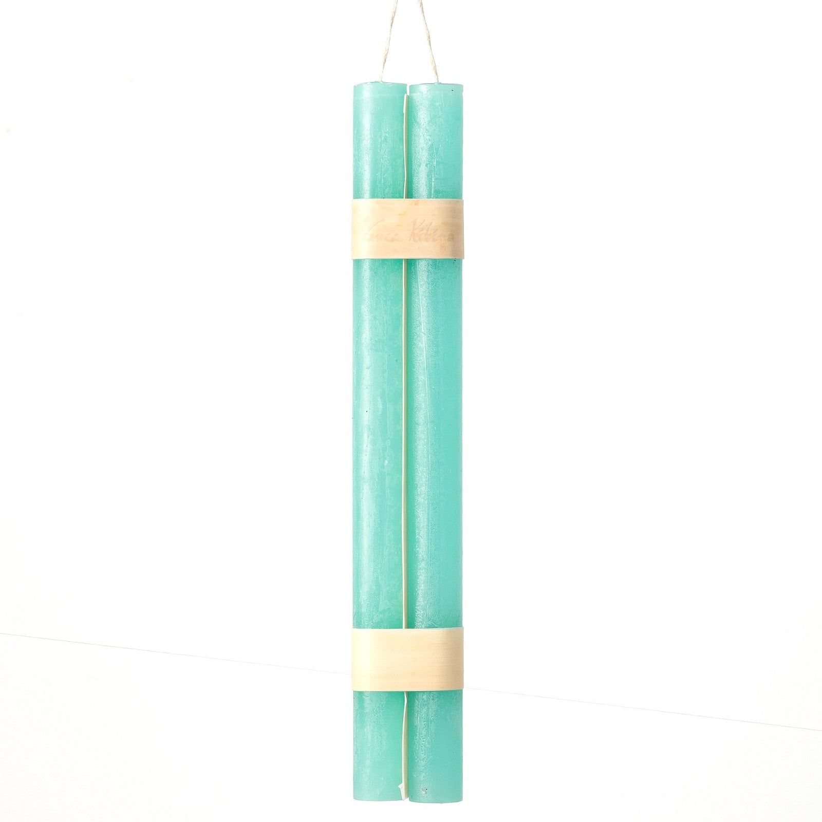 Vance Kitra Timber Taper Candle set of 2 - Turquoise
