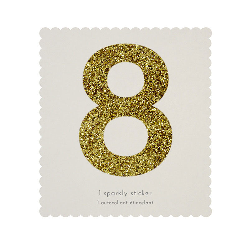 Chunky Gold Glitter Eight Sticker -  Party Supplies - MM-Meri Meri UK - Putti Fine Furnishings Toronto Canada