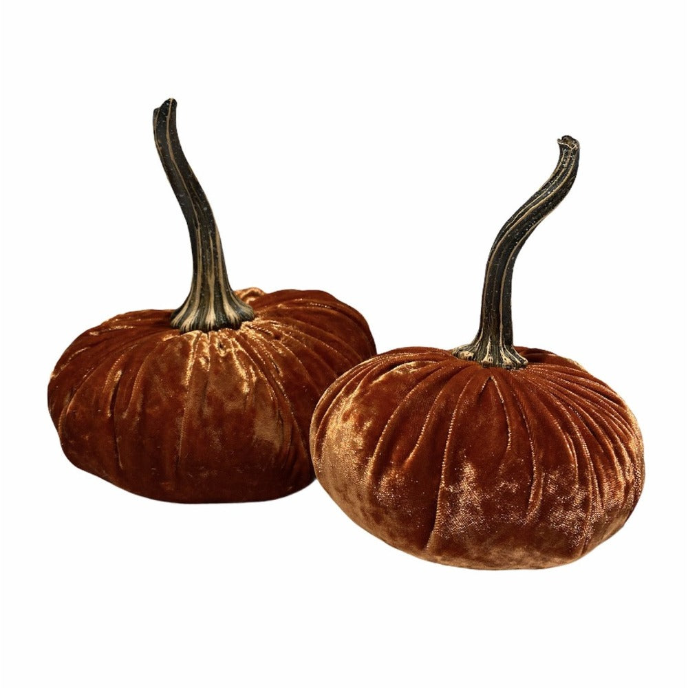 Small Velvet Pumpkin - Luxe Burnt Orange | Putti Fine Furnishings Canada