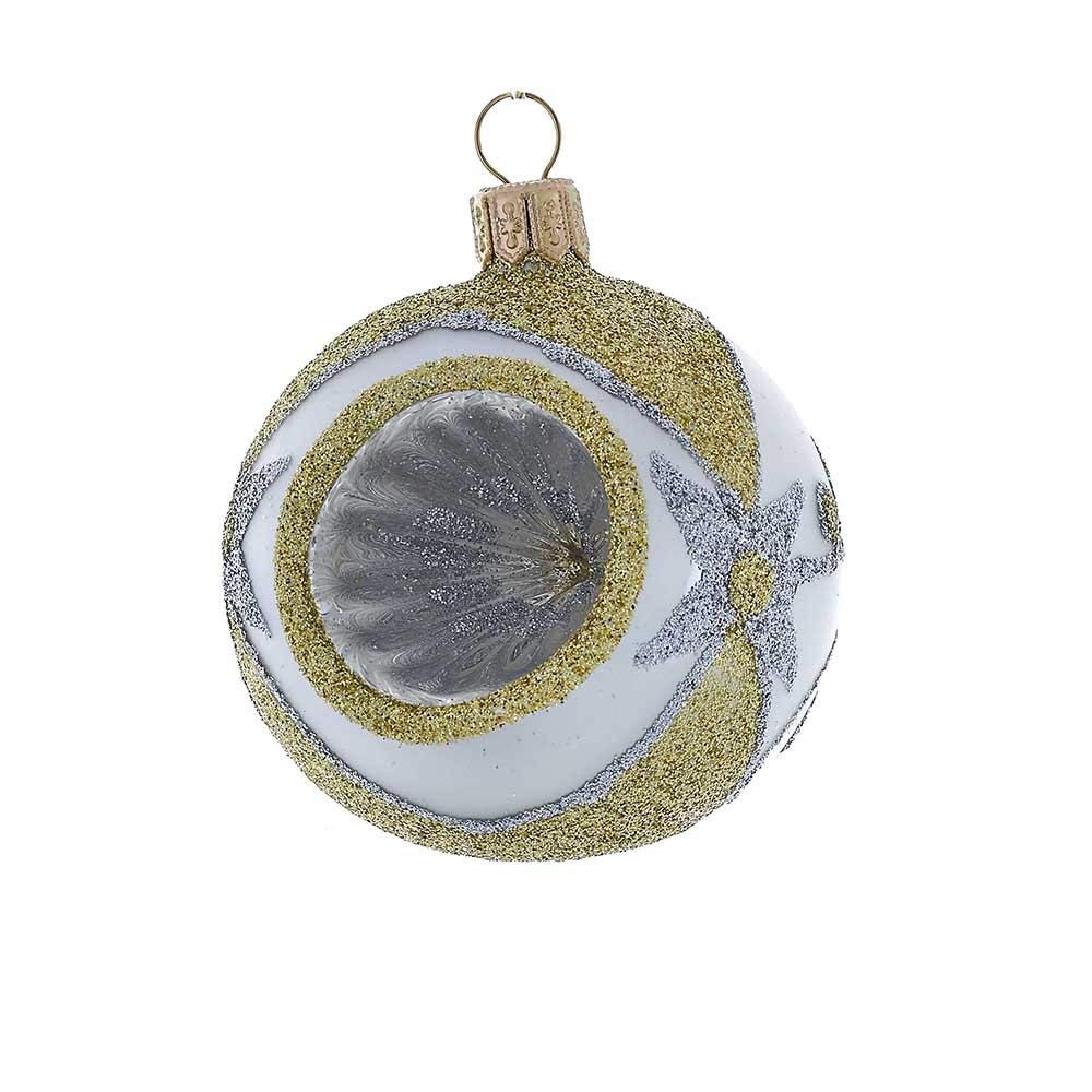 Kurt Adler Silver and Gold Reflector Ball Ornaments - Box of 4