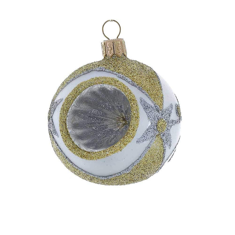 Kurt Adler Silver and Gold Reflector Ball Ornaments - Box of 4