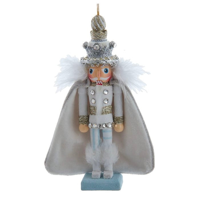 Kurt Adler Hollywood™ White and Silver Swarovski King Nutcracker Ornament