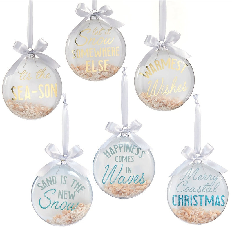 Seaside Sayings Glass Disc Ornaments