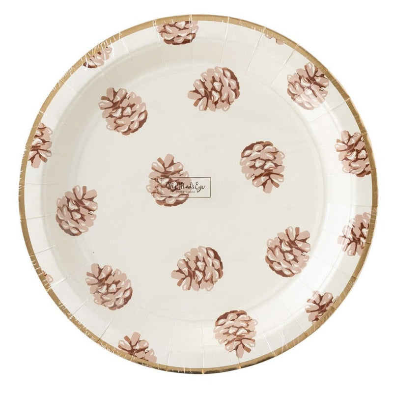 Harvest Pine Cone Paper Plate
