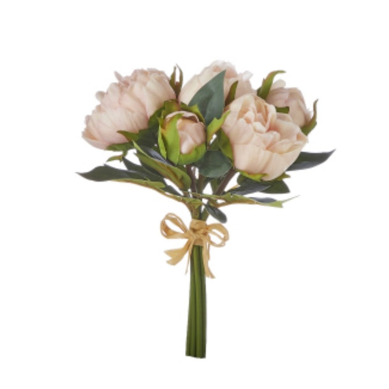 Real Touch Peony Bouquet - Pale Blush Pink