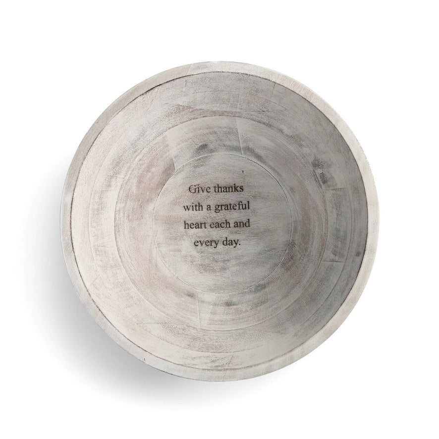 Demdaco Give Thanks Wood Serving Bowl | Putti Fine Furnishings