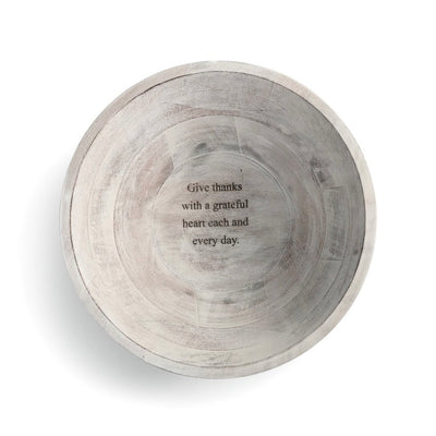 Demdaco Give Thanks Wood Serving Bowl | Putti Fine Furnishings