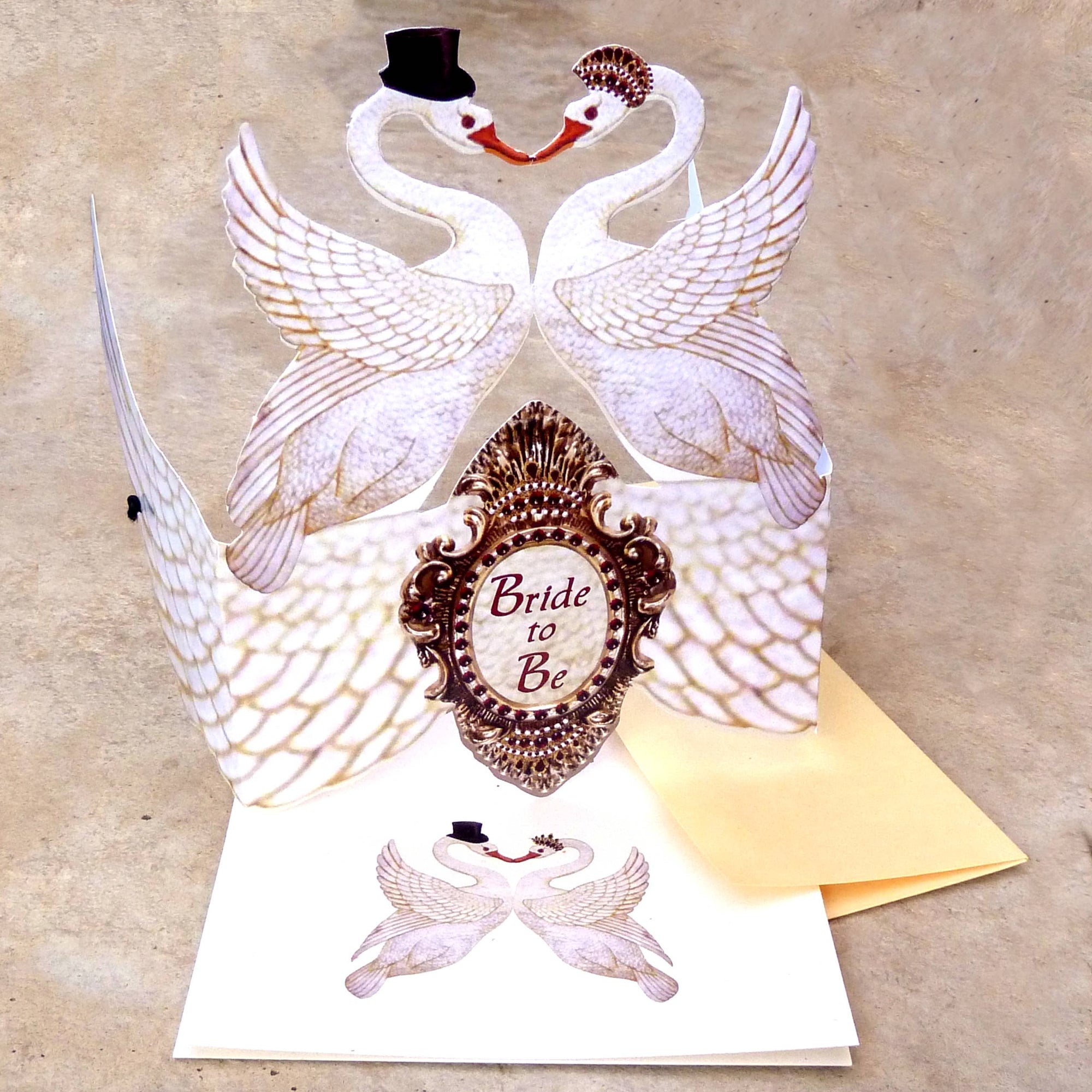 Heart The Moment - Greeting Card with Tiara, Bride to Be, Swans