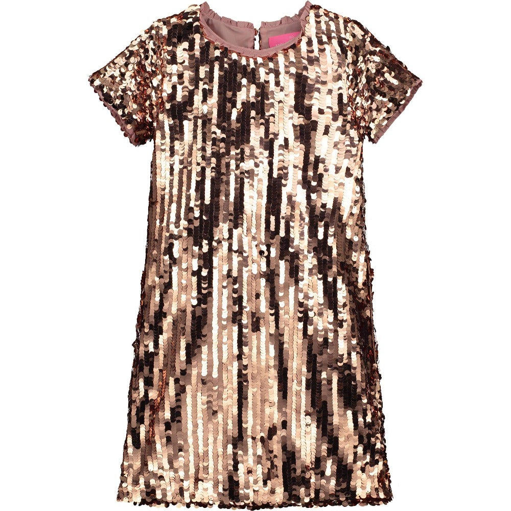 Holly Hastie Coco Rose Gold Sequin Girls Party Dress