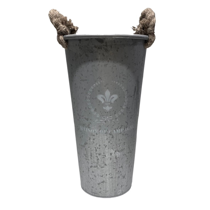 "Maison de Champagne" Galvinized Metal Tall Bucket