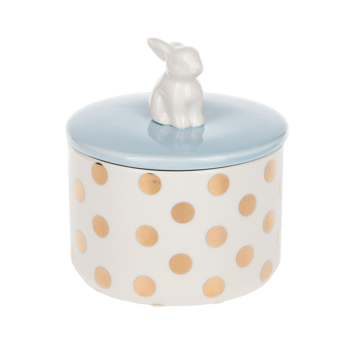 Bunny Handled Lidded Jar - Blue, MW-Midwest / CBK, Putti Fine Furnishings