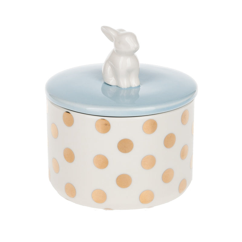 Bunny Handled Lidded Jar - Blue, MW-Midwest / CBK, Putti Fine Furnishings