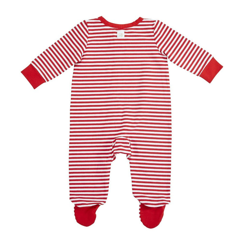 Stephan Baby Christmas Red and White Stripe Footie Pajamas