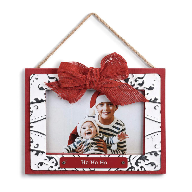 "Ho Ho Ho" Ceiling Tin Frame Ornament | Putti Christmas Decorations