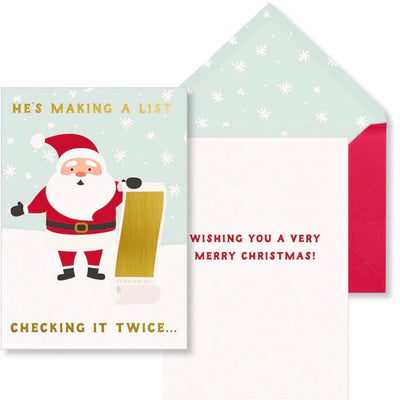 "He's Making a List" Christmas Greeting Card | Putti Christmas Canada