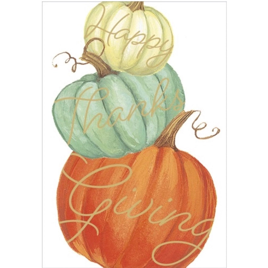 Pumpkin Stack Greeting Card | Putti Thanksgiving Celebrations