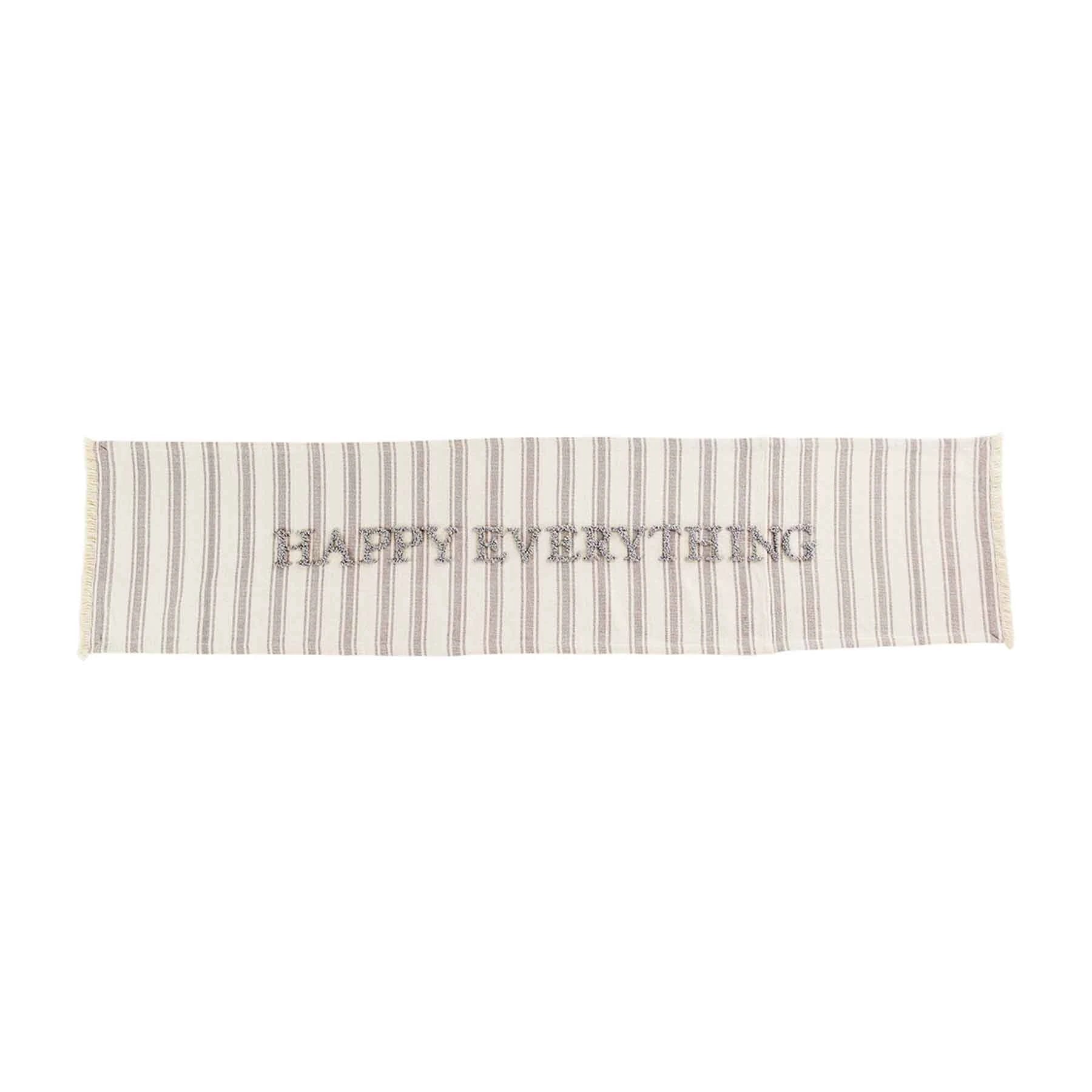 Mud Pie "Happy Everything" Grain Sack Table Runner