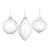 White Glass Ornament with Pearl