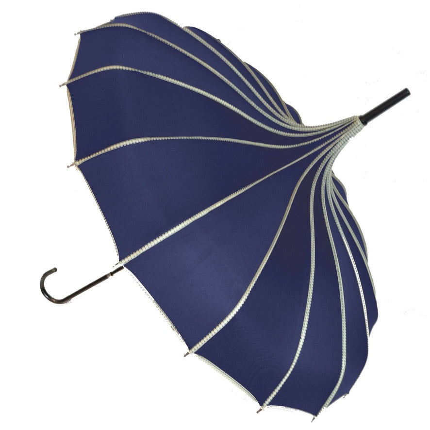 Navy Ribbed Pagoda | Putti Fine Fashions