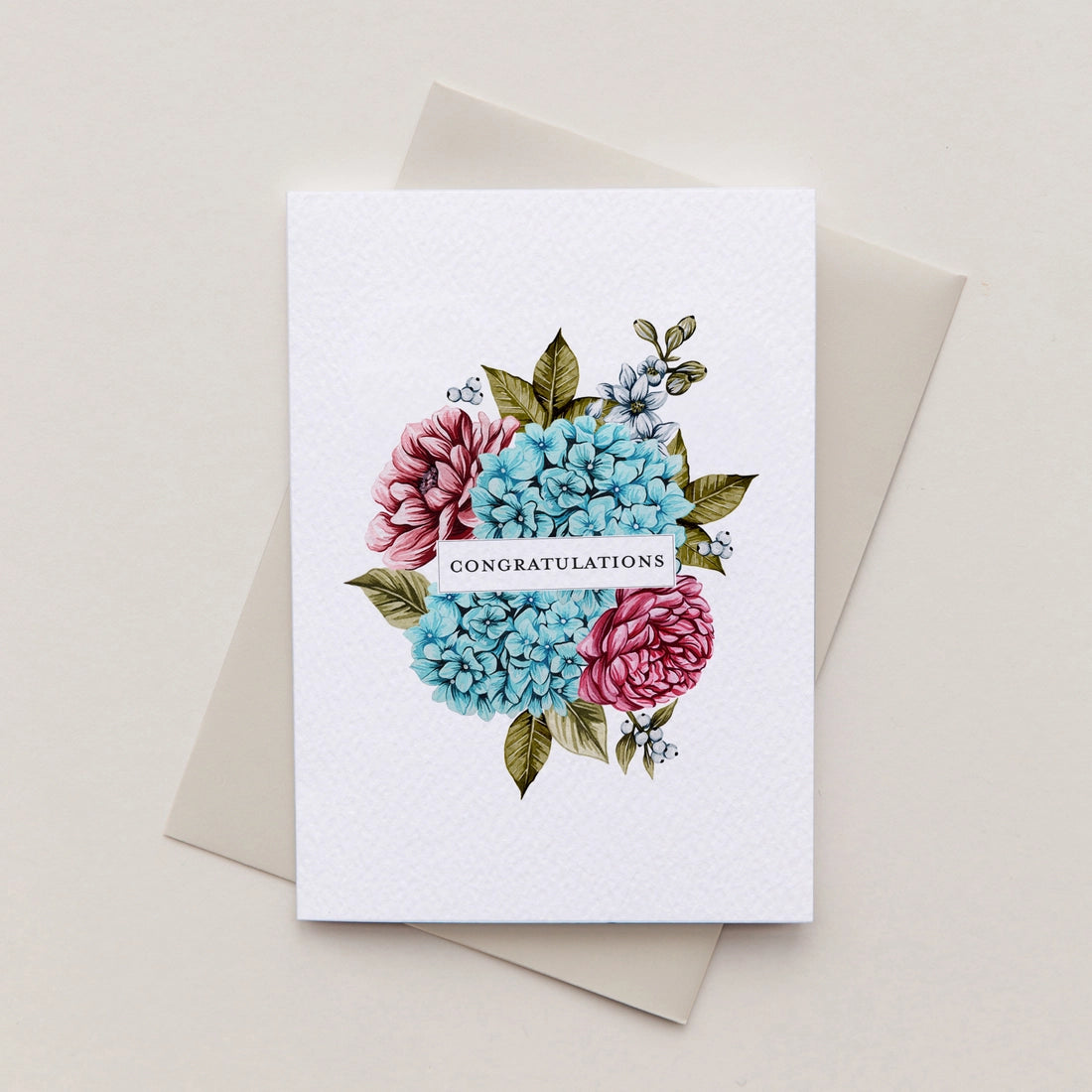Floral Congratulations Watercolour Greeting Card