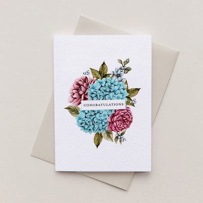 Floral Congratulations Watercolour Greeting Card