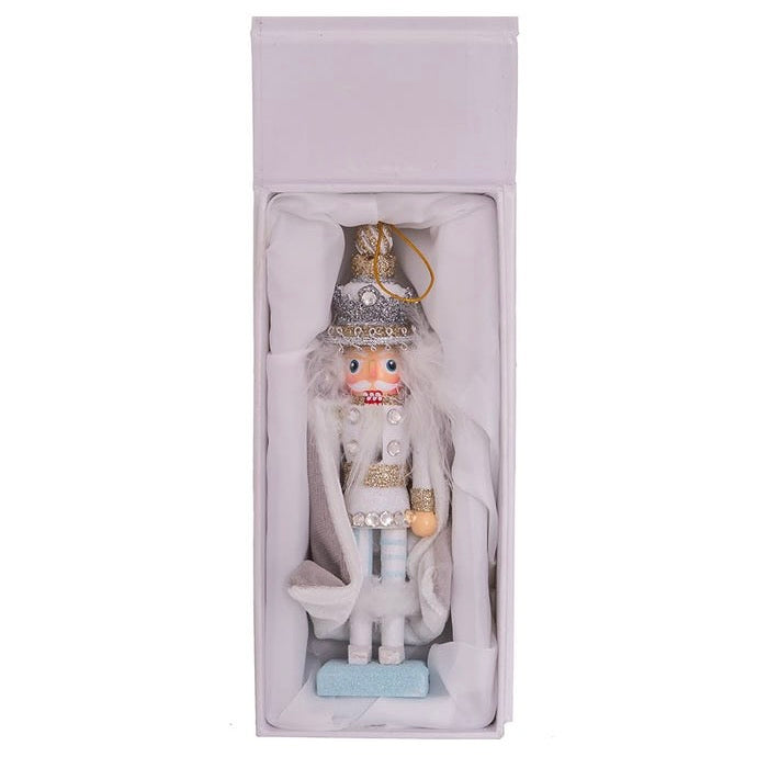 Kurt Adler Hollywood™ White and Silver Swarovski King Nutcracker Ornament