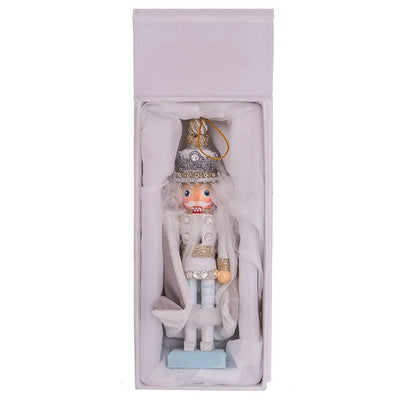 Kurt Adler Hollywood™ White and Silver Swarovski King Nutcracker Ornament