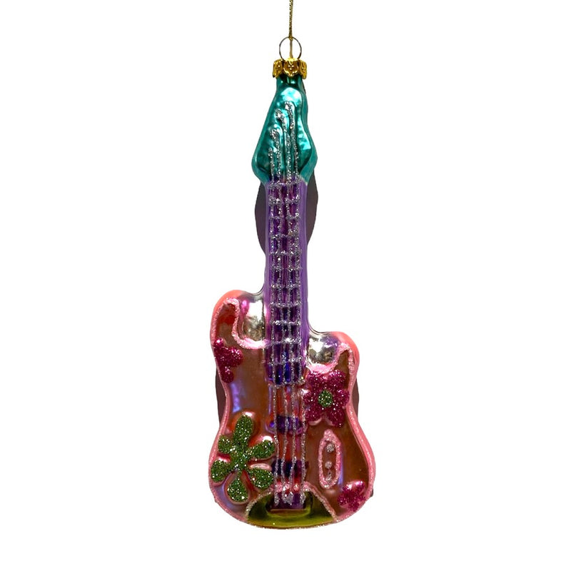 Pink Guitar Glass Ornament | Putti Christmas Canada