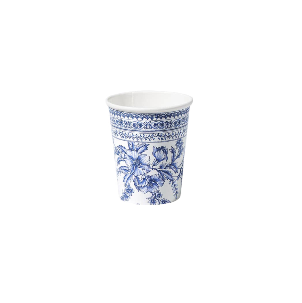 Blue and White French Toile Paper Party Paper Cups