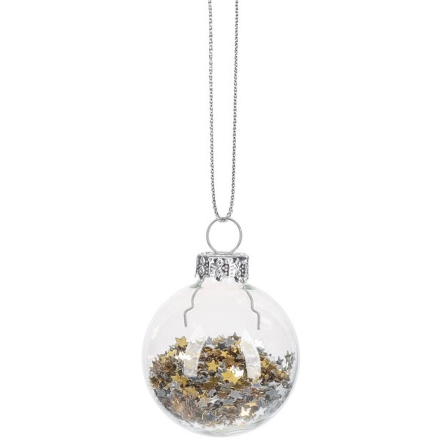 Mini Glitter Star Filled Ornament Set
