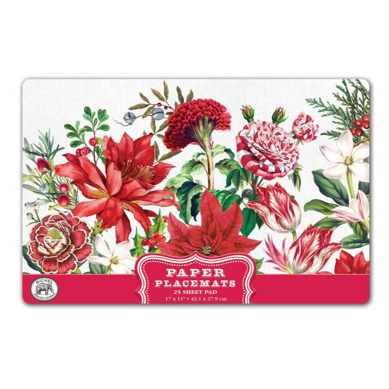 Michel Design Works Christmas Bouquet Paper Placemats | Putti Christmas