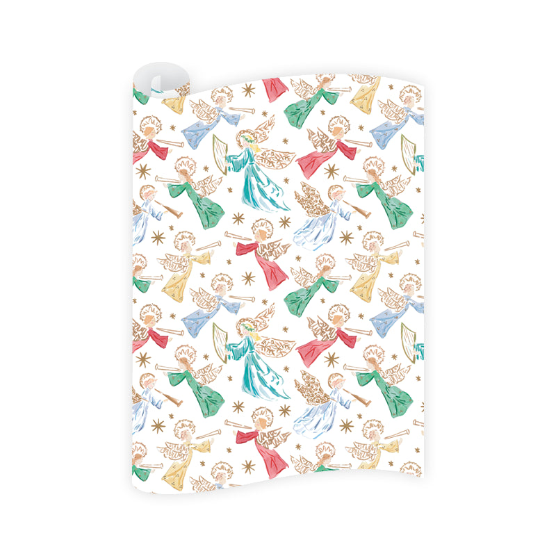 Dogwood Hill Nativity Angels Wrapping Paper Roll | Putti Christmas 