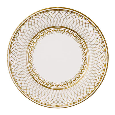 Party Porcelain Gold Large Paper Plates, TT-Talking Tables, Putti Fine Furnishings