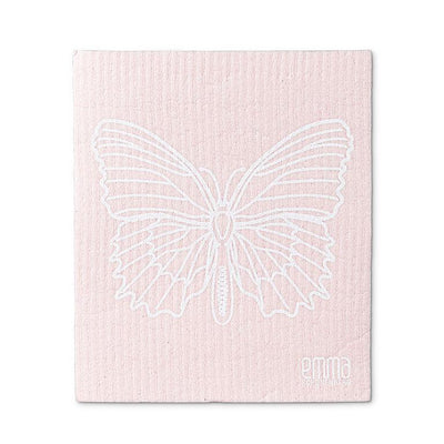 Pink Butterfly Swedish Dish Cloths - Set of 2  | Putti Fine Furnishings