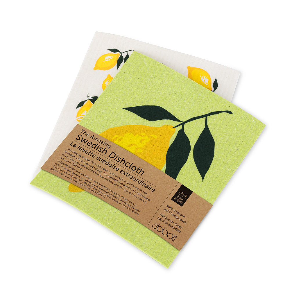 Lemons Swedish Dish Cloths-Set of 2 | Putti Fine Furnishings
