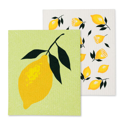 Lemons Swedish Dish Cloths-Set of 2 | Putti Fine Furnishings
