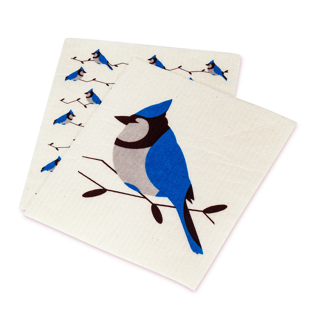 Blue Jay Swedish Dish Cloth - set of 2 | Putti Fine Furnishings Canada