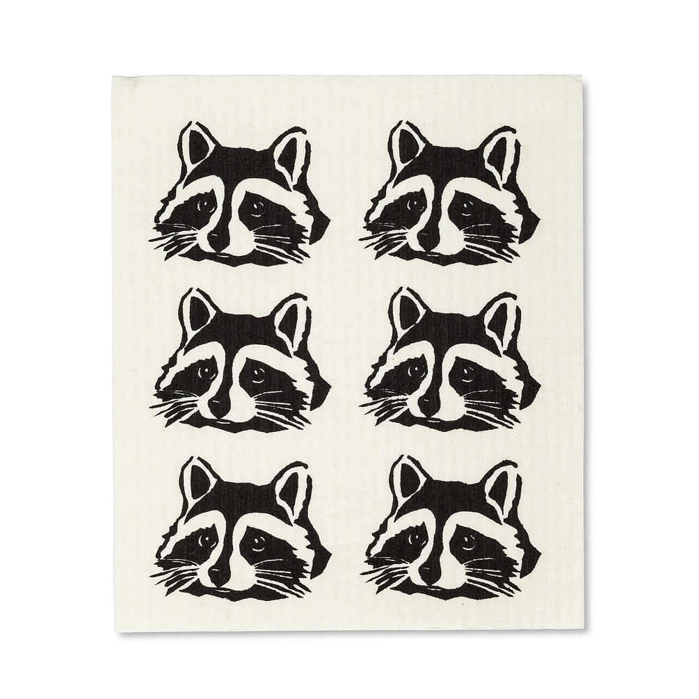 Peeking Raccoon Swedish Dish Cloth - set of 2  | Putti Fine Furnishings Canada
