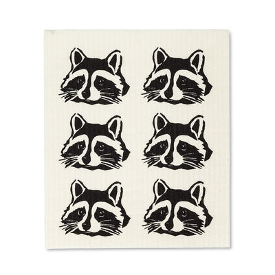 Peeking Raccoon Swedish Dish Cloth - set of 2  | Putti Fine Furnishings Canada