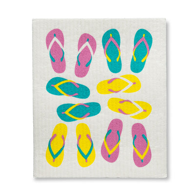 Flip Flops Swedish Dish Cloths - Set of 2 |  Putti Fine Furnishings