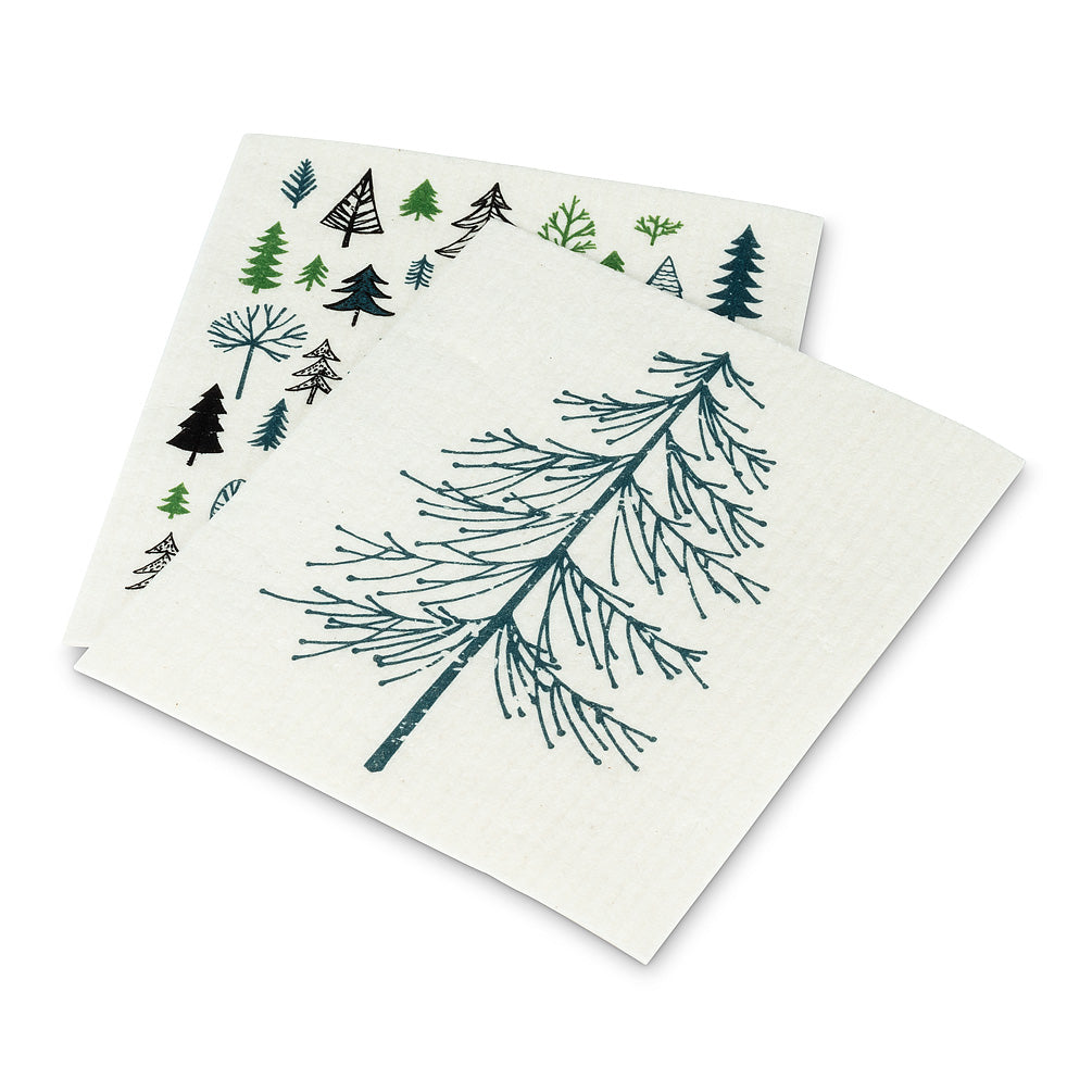 Trees Swedish Dish Cloths-Set of 2  |  Putti Christmas Canada